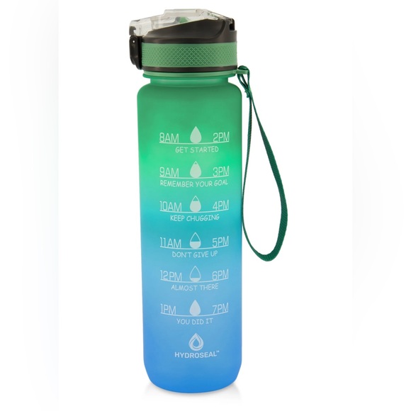 Water Bottle 32oz with Straw, Motivational Water Bottle with Time Marker Strap - Picture 1 of 3